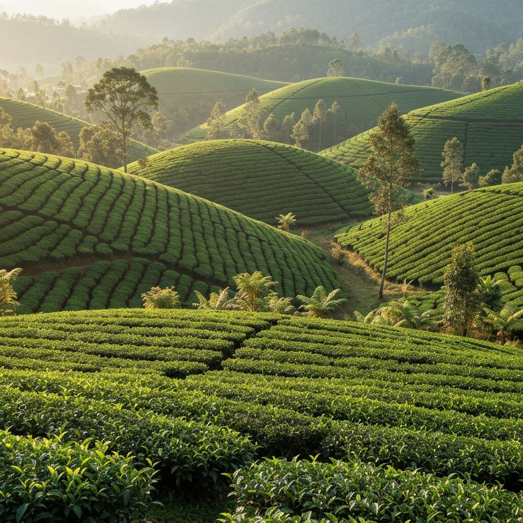 Pemandangan alam dengan tanaman hijau